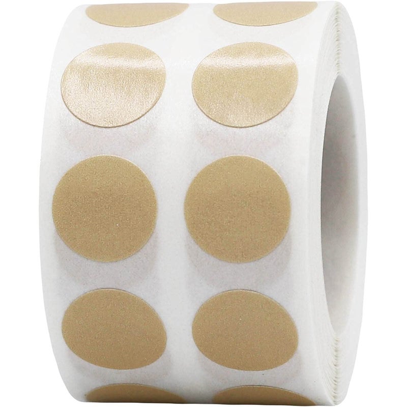 InStockLabels.com Beige Color Coding Labels for Organizing Inventory 0.50 Inch Round Circle Dots 1,000 Total Adhesive Stickers On A Roll - Image 1